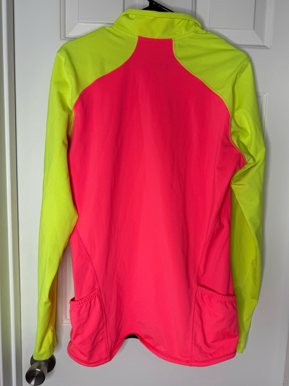 Brooks Hot Pink and Neon Yellow Women's Running Half-Zip - Picture 7 of 8